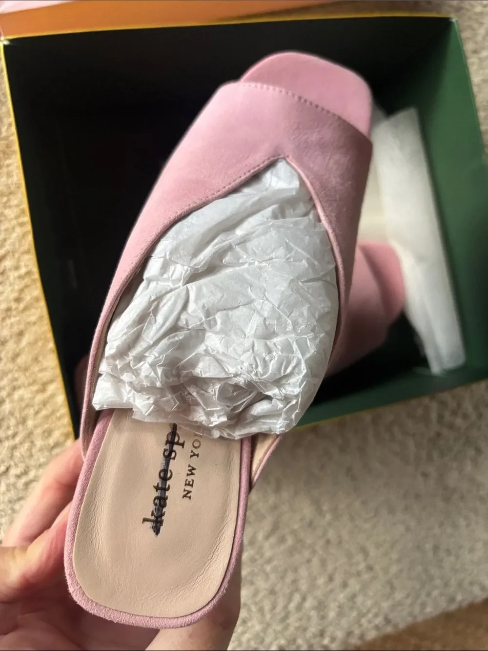 kate spade Pink Suede Slide Sandals